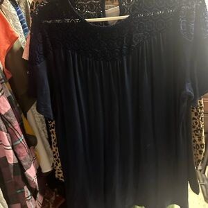 Max Jeans Navy‎ Blue Lace Blouse